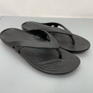 Crocs Kaydee II Flip Flop Thong Sandals Lightweight Comfort Beach Black Womens 6